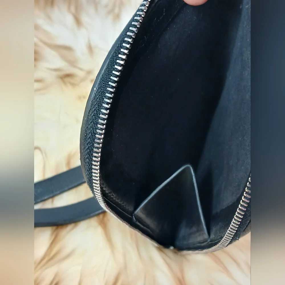 RICK OWENS Rick Owens - Crystal-Embellished Leather neck wallet bag.